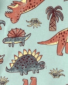 Toddler Boy Dinosaur 100% Cotton Snug Fit 4-Piece Pajama Set - Blue/Grey, image 3 of 4 slides