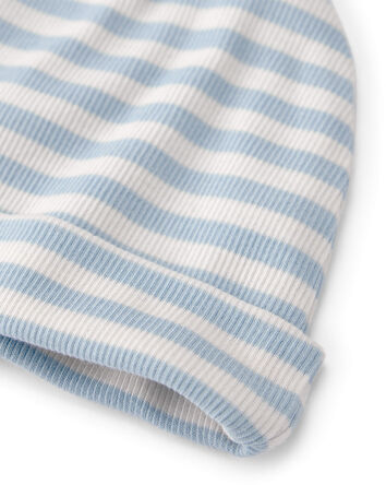 Baby Organic Cotton Rib Cap in Stripes, 