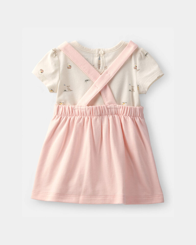 Baby Girl 2-Piece Easter Bunny Jumper Set - Pink/Ivory, image 2 of 6 slides