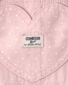Baby Girl Heart Pocket Canvas Shortall - Pink, image 3 of 4 slides