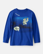 Boys Robot Long-Sleeve Graphic Tee - Blue, image 1 of 3 slides