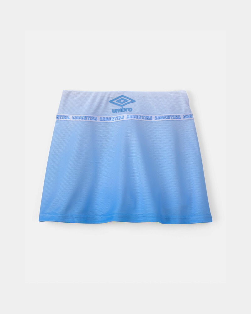 Girls Umbro Argentina Active Skort - Light Blue/White, image 4 of 7 slides