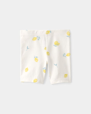 Toddler Girl Lemon Bike Shorts - Cream, 