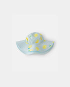 Toddler Girl Reversible Lemon Swim Hat - Blue, image 1 of 4 slides