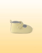 Baby Girl Scalloped Shoes - Yellow, image 2 of 6 slides