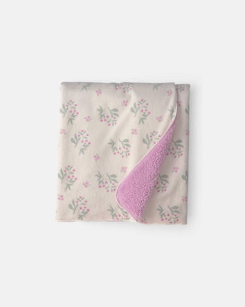 Baby Floral Plush Blanket - Purple/Ivory, 