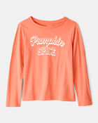 Girls Pumpkin Spice Long-Sleeve Graphic Tee - Orange, image 1 of 3 slides