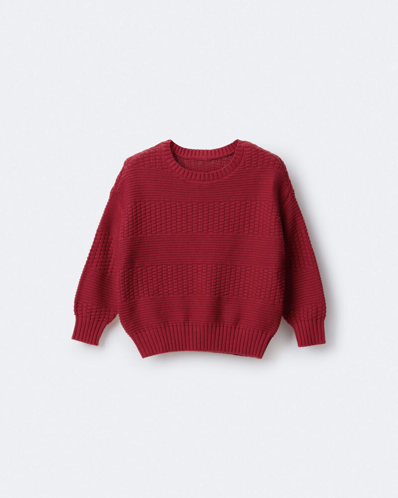 Toddler Cable-Knit Pullover Sweater - Red, image 2 of 6 slides