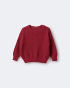 Toddler Cable-Knit Pullover Sweater - Red, image 2 of 6 slides