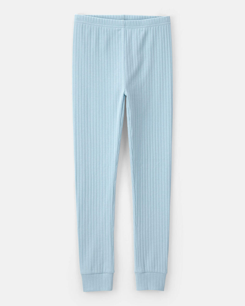 Boys Rib Snug Fit 2-Piece Pajama Set - Blue, image 3 of 5 slides