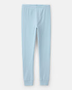 Boys Rib Snug Fit 2-Piece Pajama Set - Blue, image 3 of 5 slides