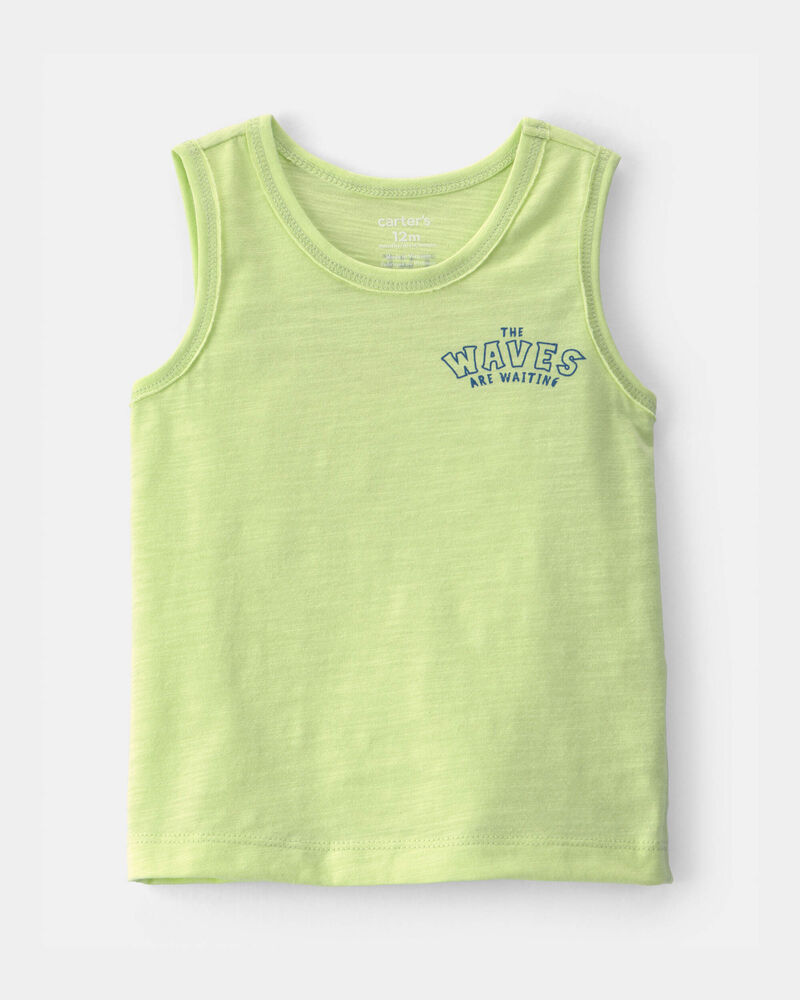 Baby Boy Surfing Crab Tank Top - Green, image 1 of 5 slides