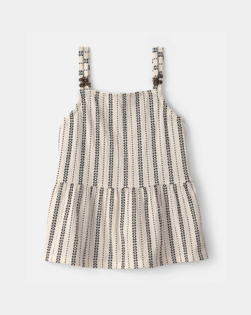 Girls 2-Piece Striped Tank Top & Pant Set - Black/Ivory, 