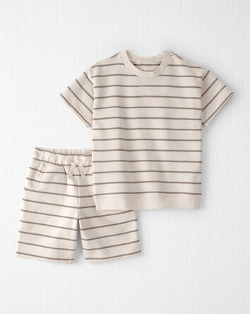 Kids 2-Piece Organic Cotton Top & Short Set in Stripes, 