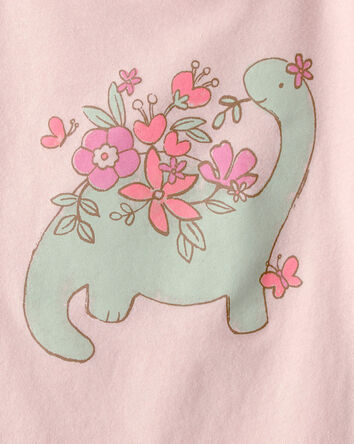 Toddler Girl Dinosaur Floral Graphic Tee - Pink, 