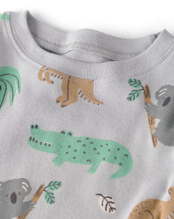 Toddler 2-Piece Organic Cotton Ribbed Pajama Set in Aussie Friends Print, 