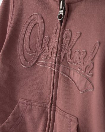 Baby Boy OshKosh Logo Zip-Up Hoodie - Brown, 
