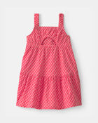 Baby Girl Gingham Tiered Dress - Coral, image 2 of 5 slides