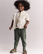 Toddler Boy Button-Down Short-Sleeve Shirt - Cream, image 3 of 6 slides