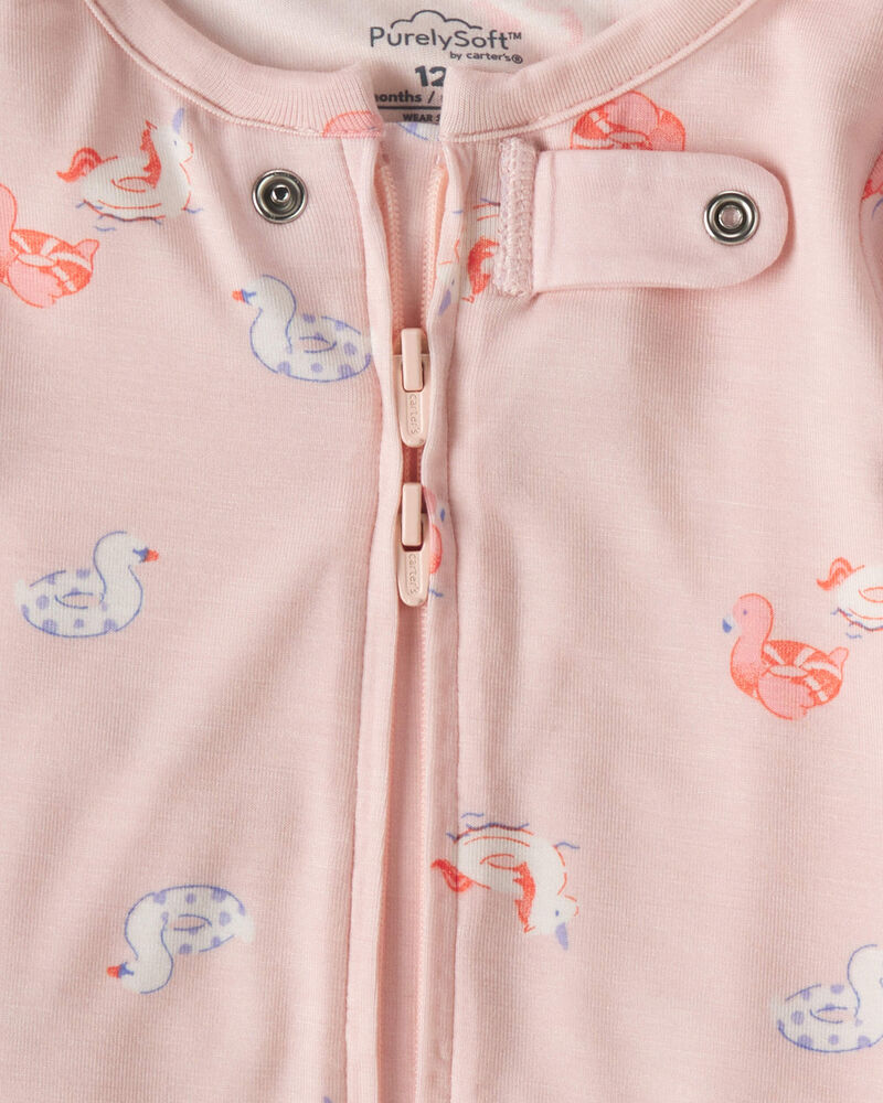 Baby Girl 2-Pack Flamingo PurelySoft&trade; 1-Piece Pajama - Pink, image 2 of 7 slides