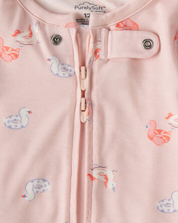 Baby Girl 2-Pack Flamingo PurelySoft&trade; 1-Piece Pajama - Pink, 