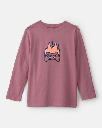 Boys Game Controller Long-Sleeve Graphic Tee - Red, 