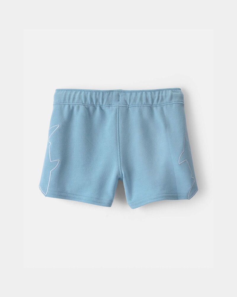 Baby Boy Shark French Terry Shorts - Blue, image 2 of 5 slides