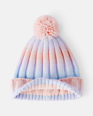 Baby Girl 2-Piece Ombre Winter Hat & Mittens - Purple, 