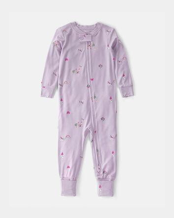 Baby Girl Fairytale PurelySoft 2-Way Zip 1-Piece Pajama - Purple, 