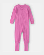 Baby Girl PurelySoft Snug Fit 1-Piece Pajama - Pink, image 2 of 9 slides