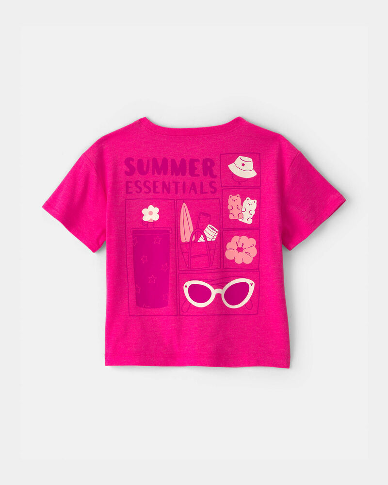 Toddler Girl 'My Bag's All Packed' Summer Graphic Tee - Pink, image 2 of 5 slides