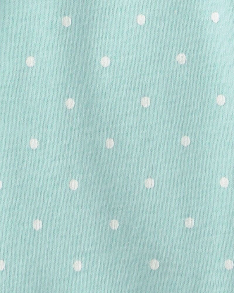 Toddler Girl Fairy Tale Dragon 100% Cotton Short-Sleeve Snug Fit 4-Piece Pajama Set - Blue/Ivory, image 4 of 5 slides