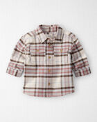 Baby Boy Organic Cotton Button-Front Flannel, image 1 of 4 slides