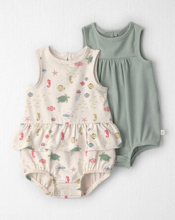 Baby Girl 2-Pack Organic Cotton Bubble in Under the Sea, 