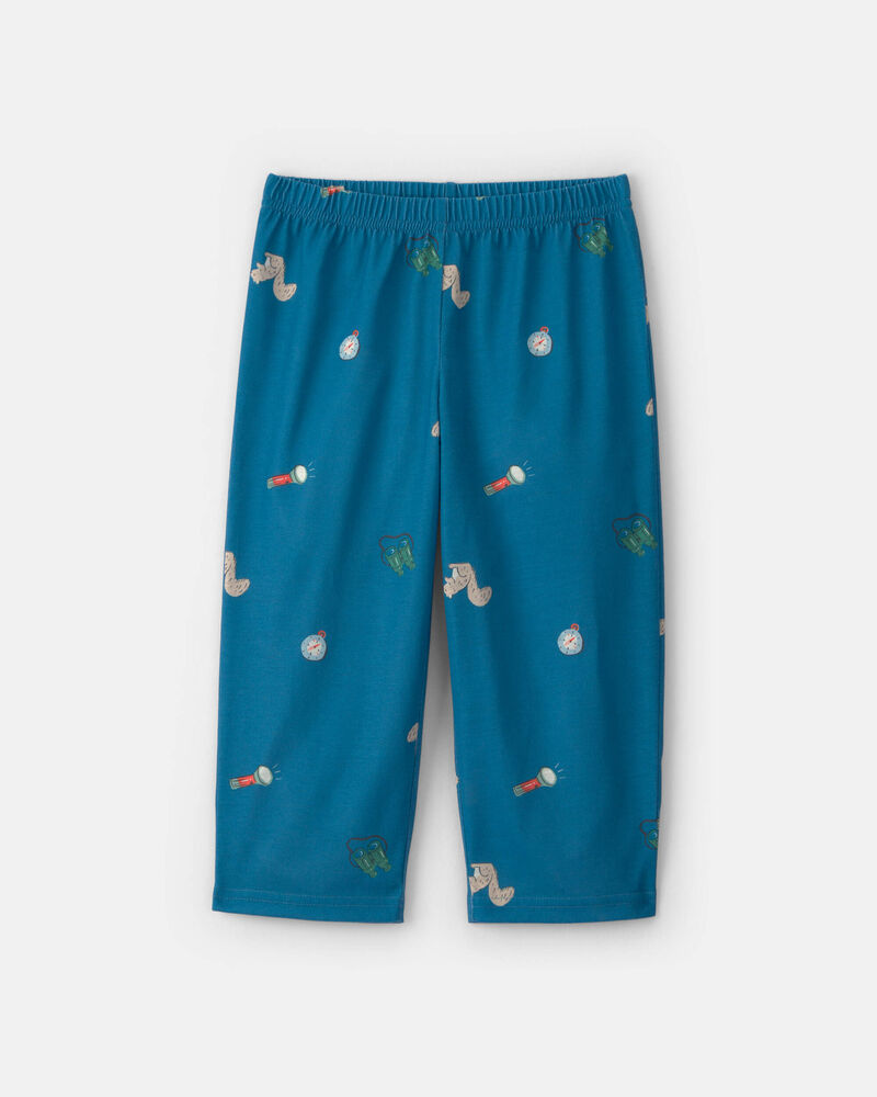 Toddler Boy Camp Short-Sleeve 2-Piece Pajama Set - Blue, image 4 of 6 slides
