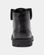 Toddler Girl Bow Ankle Boots - Black, image 3 of 6 slides