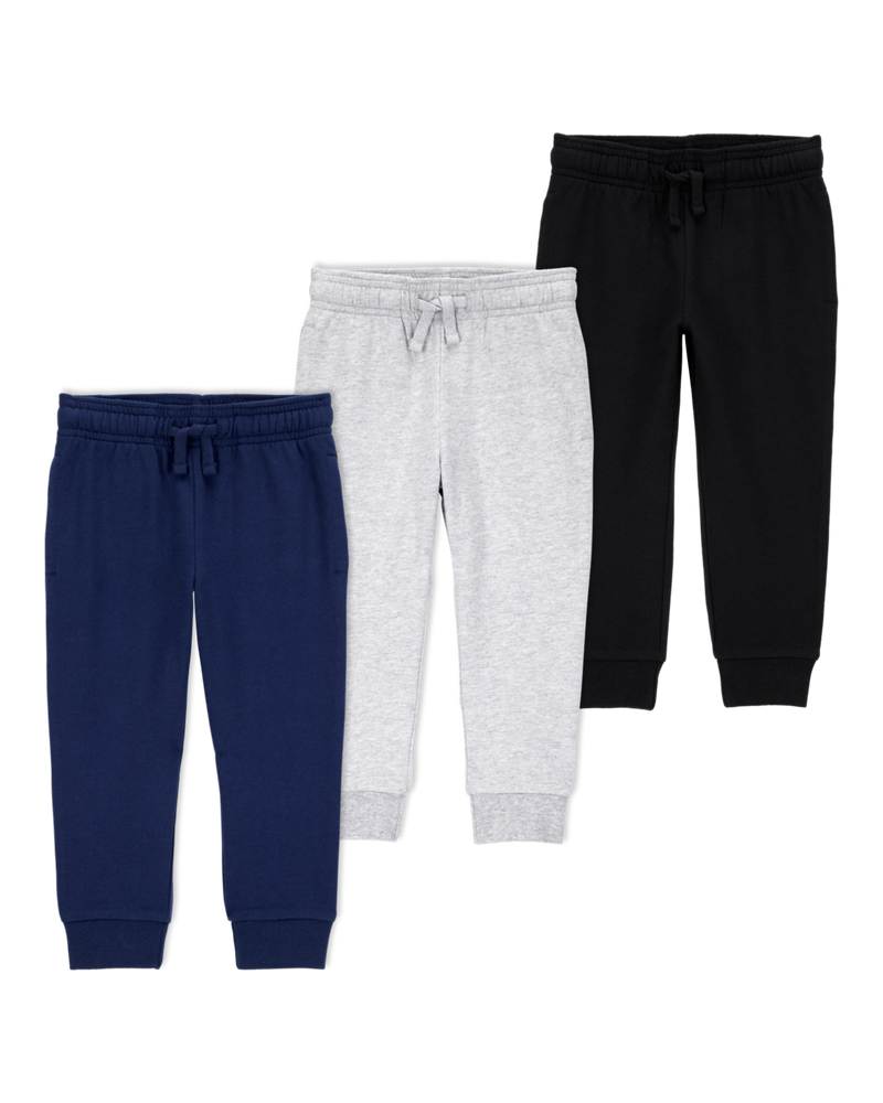 Baby 3-Pack Pull-On Drawstring Joggers, image 1 of 14 slides