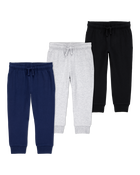 Baby 3-Pack Pull-On Drawstring Joggers, image 1 of 14 slides