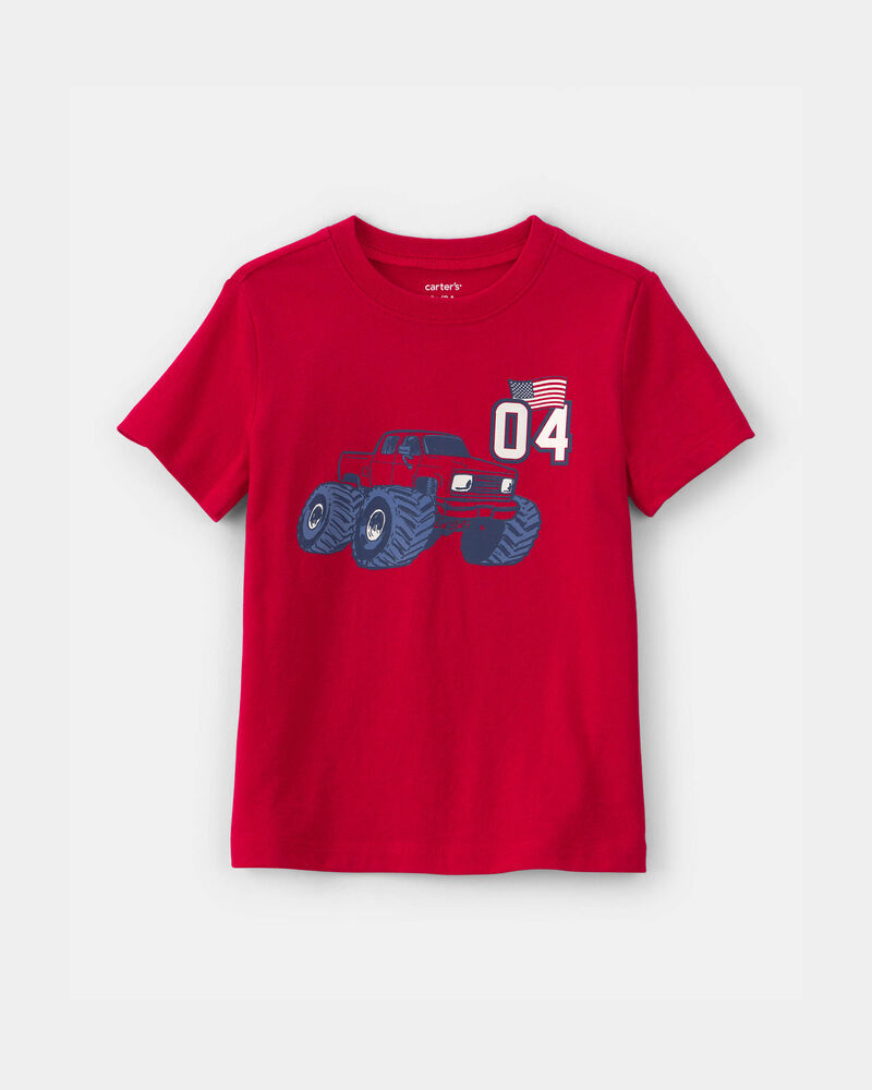 Toddler Boy Fourth Of July Monster Truck Graphic Tee - Red, image 1 of 3 slides