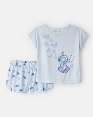 Girls 2-Piece Disney&copy; Lilo & Stitch Short-Sleeve Pajama Set - Blue, 