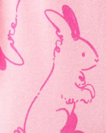 Toddler Girl Bunny 100% Cotton Snug Fit 1-Piece Pajamas - Pink, 