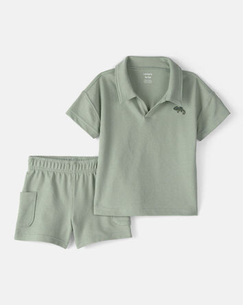 Toddler Boy 2-Piece Top & Short Set - Green, 