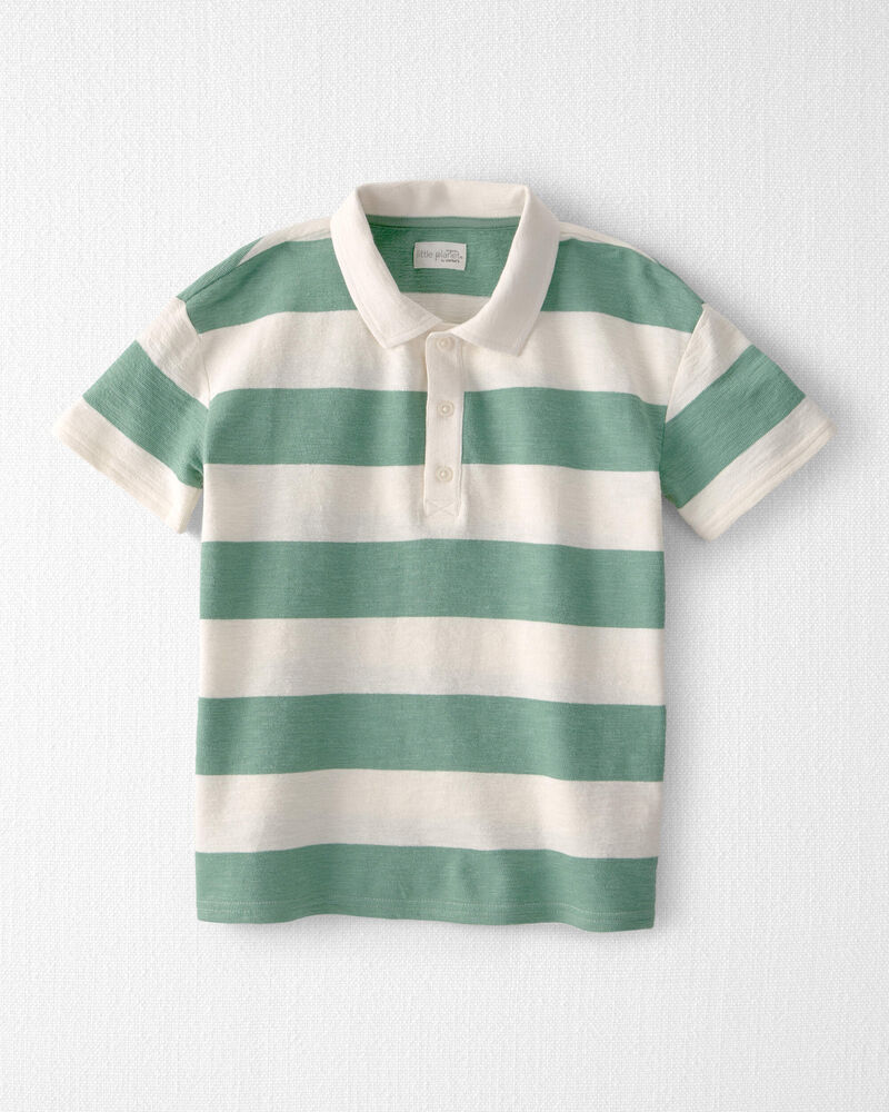 Boys Polo Shirt Made with Organic Cotton in Stripes, image 1 of 4 slides