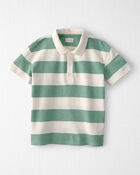 Boys Polo Shirt Made with Organic Cotton in Stripes, image 1 of 4 slides