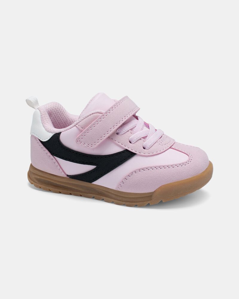 Toddler Girl Striped Casual Sneakers - Pink, image 1 of 6 slides