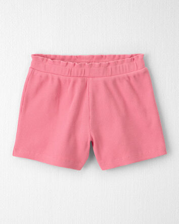 Girls 2-Piece Organic Cotton Waffle Knit Top & Short Set, 