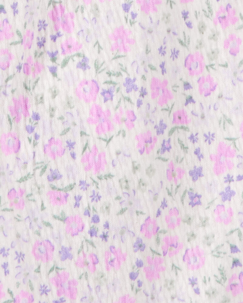 Baby 2-Piece Floral Jumpsuit & Headwrap - Purple, image 2 of 3 slides