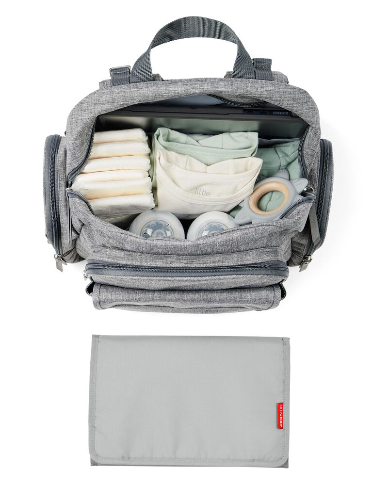 Luna Backpack Diaper Bag - Heather Grey, image 2 of 4 slides