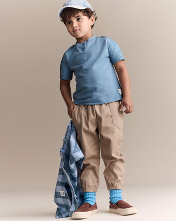 Toddler Boy Henley Tee - Blue, 