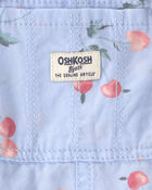 Baby Girl Cherry Canvas Shortall - Blue, image 3 of 4 slides